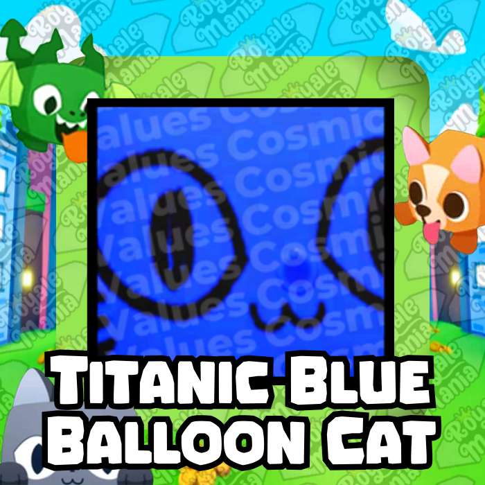 Titanic Blue Balloon Cat